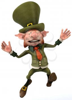 Royalty Free Clipart Image of a Happy Leprechaun