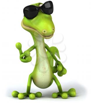 Royalty Free Clipart Image of a Lizard in Sunglasses