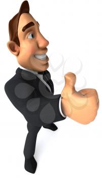 Royalty Free Clipart Image of a Businessman Giving a Thumbs Up