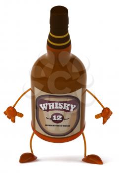 Royalty Free Clipart Image of a Whisky Bottle