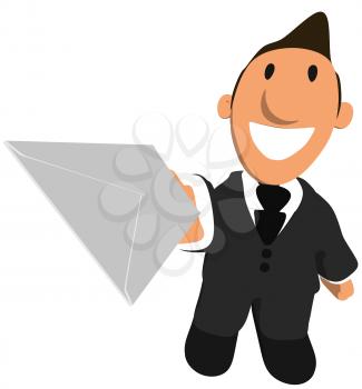 Royalty Free Clipart Image of a Man With an Envelope