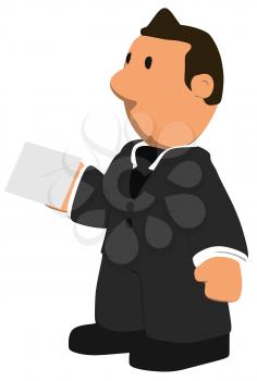 Royalty Free Clipart Image of a Man With an Envelope