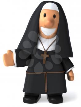 Royalty Free 3d Clipart Image of a Nun