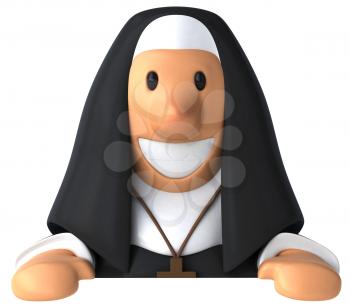 Royalty Free 3d Clipart Image of a Nun