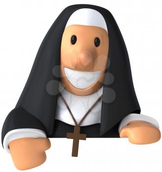 Royalty Free 3d Clipart Image of a Nun