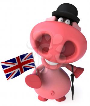 Royalty Free Clipart Image of a British Pig