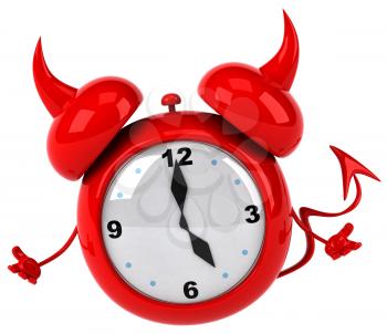 Royalty Free Clipart Image of a Devil Alarm Clock