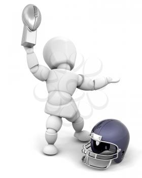 Royalty Free Clipart Image of a Football Player