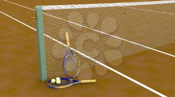 Royalty Free Clipart Image of a Tennis Court