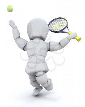 Royalty Free Clipart Image of a Tennis Player