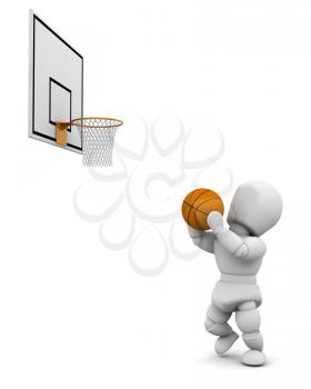 Royalty Free Clipart Image of a Basketball Player