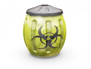 Royalty Free Clipart Image of a Full Biohazard Bin