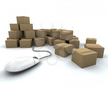 Royalty Free Clipart Image of a Stack of Boxes