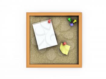 Royalty Free Clipart Image of a Cork Board