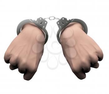 Royalty Free Clipart Image of Handcuffed Hands