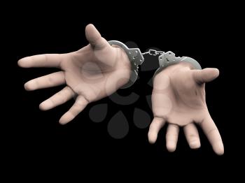 Royalty Free Clipart Image of Handcuffed Hands