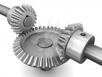 Royalty Free Clipart Image of Interlocking Gears