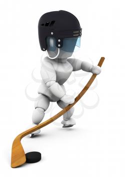 Royalty Free Clipart Image of a Hockey Player