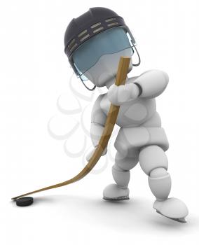 Royalty Free Clipart Image of a Hockey Player