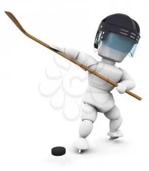 Royalty Free Clipart Image of a Hockey Player