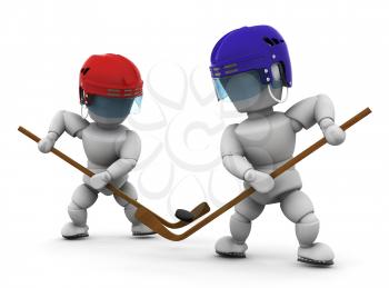 Royalty Free Clipart Image of Hockey Players