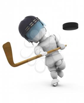 Royalty Free Clipart Image of Hockey Players