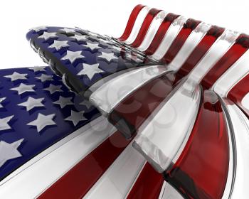 Royalty Free Clipart Image of an American Flag