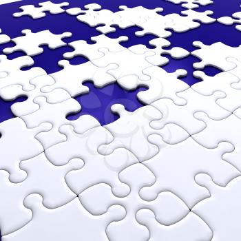 Royalty Free Clipart Image of a Puzzle With Missing Pieces