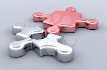 Royalty Free Clipart Image of Puzzle Pieces