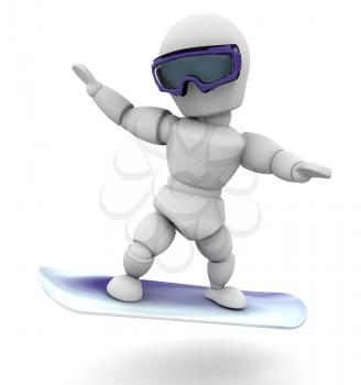 Royalty Free Clipart Image of a Snowboarder