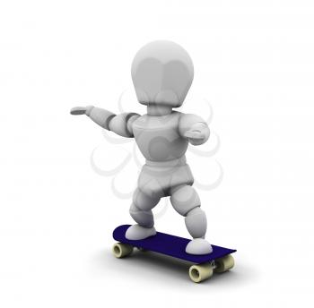 Royalty Free Clipart Image of a Skateboarder