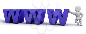 Royalty Free Clipart Image of a Person Next to WWW