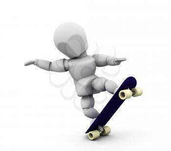 Royalty Free Clipart Image of a Skateboarder