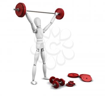 Royalty Free Clipart Image of a Guy Lifting Weights