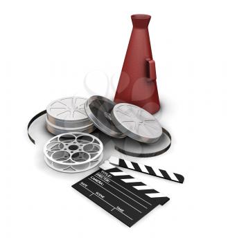 Royalty Free Clipart Image of Movie Making Items