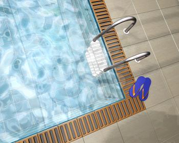 Royalty Free Clipart Image of a Swimming Pool