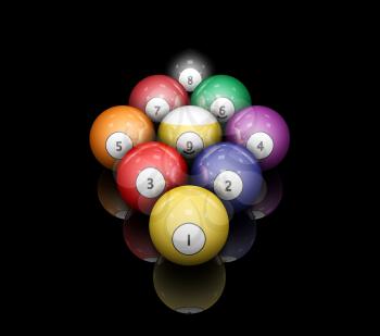 Royalty Free Clipart Image of Billiard Balls