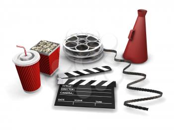 Royalty Free Clipart Image of Movie Items