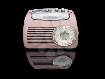 Royalty Free Clipart Image of a Retro Radio