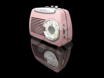 Royalty Free Clipart Image of a Retro Radio