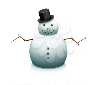 Royalty Free Clipart Image of a Snowman