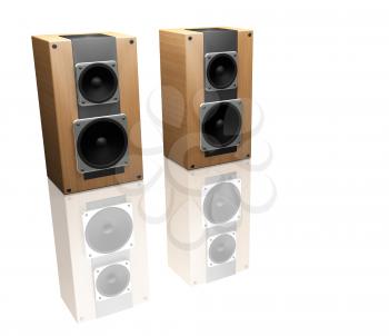 Royalty Free Clipart Image of Reflected Speakers