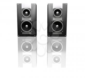 Royalty Free Clipart Image of Black Speakers