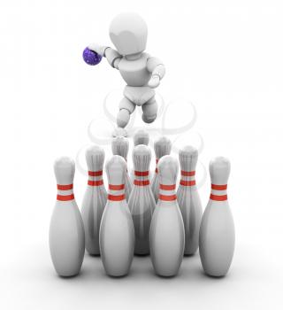 Royalty Free Clipart Image of a Bowler