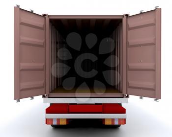 Royalty Free Clipart Image of an Open Freight Container