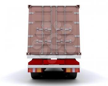 Royalty Free Clipart Image of a Cargo Carrier on a Truck