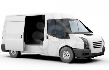 Royalty Free Clipart Image of a White Van