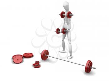 Royalty Free Clipart Image of a Guy Lifting Weights