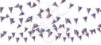 3D render of stars and stripes bunting and pennants