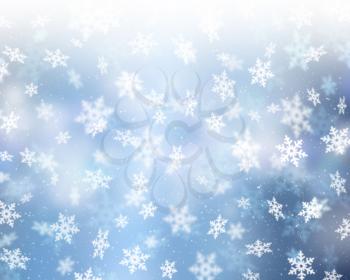 Christmas background of falling snowflakes